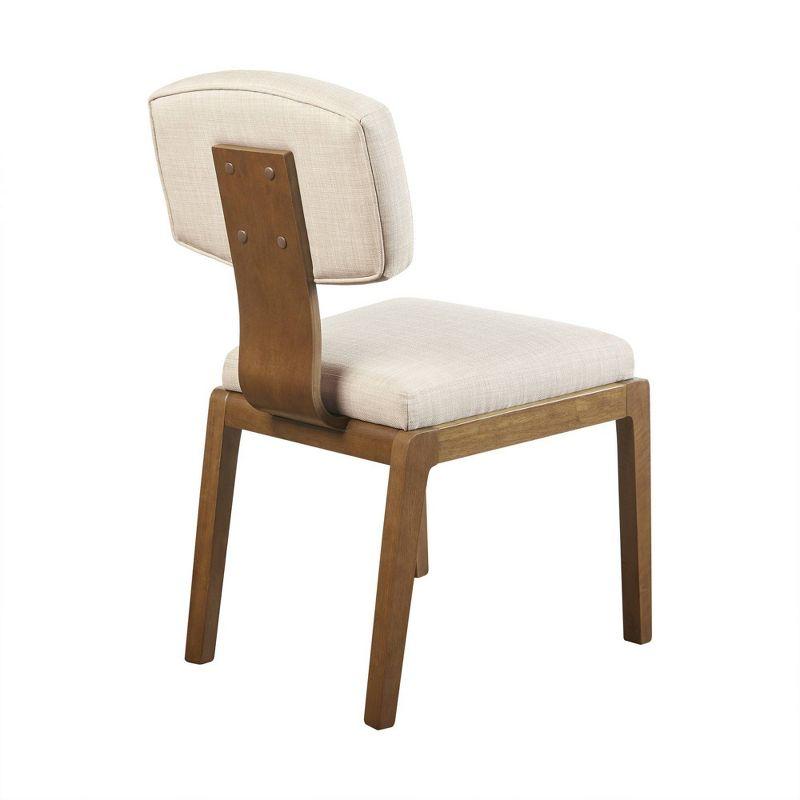 Ink+Ivy Set of 2 Lemmy Armless Upholstered Dining Chairs Tan: Contemporary Style, Polyester, Wood Legs