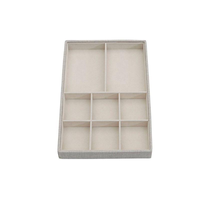 Silver Stackable Jewelry Trays with Felt Interior, Set of 3