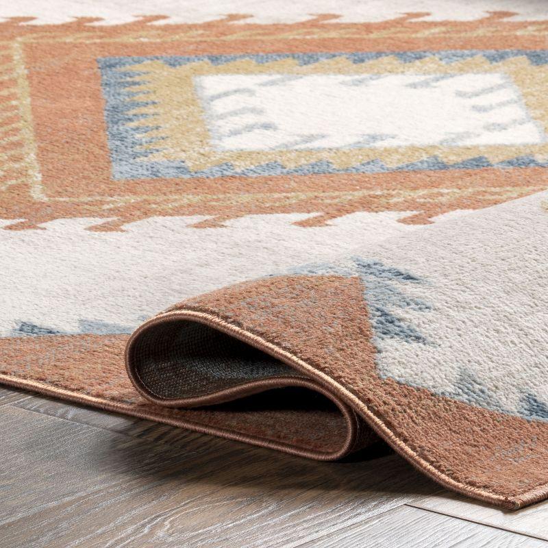 Nuloom Faviola Diamond 4x6 Indoor Area Rug for Living Room Bedroom Dining Room Kitchen, Rust/Light Beige