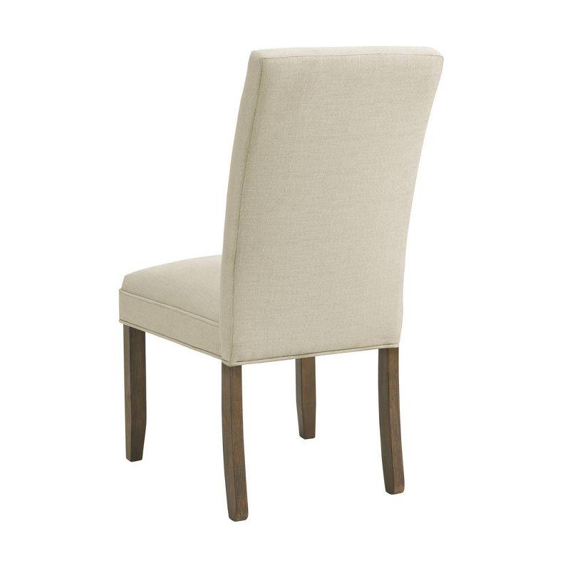 Elegant Cream Upholstered Parsons Side Chair Set in High-Quality Wood