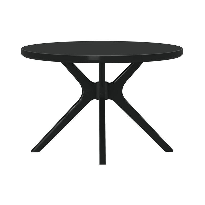 Plank+Beam Verso Round Dining Table, 47" Solid Wood Kitchen & Dining Room Table, Black