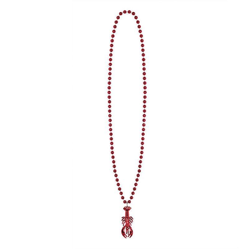 Beistle Beads Necklace With Crawfish Medallion; 33" 50142