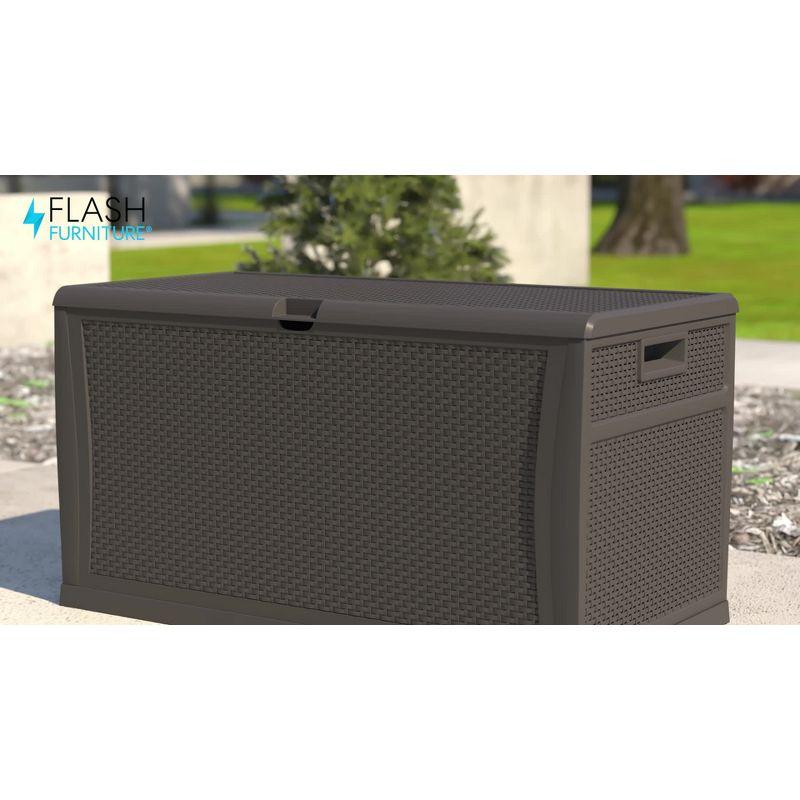 Marlin 120 Gallon Plastic Deck Box for Outdoor Patio Storage & Deck Organization