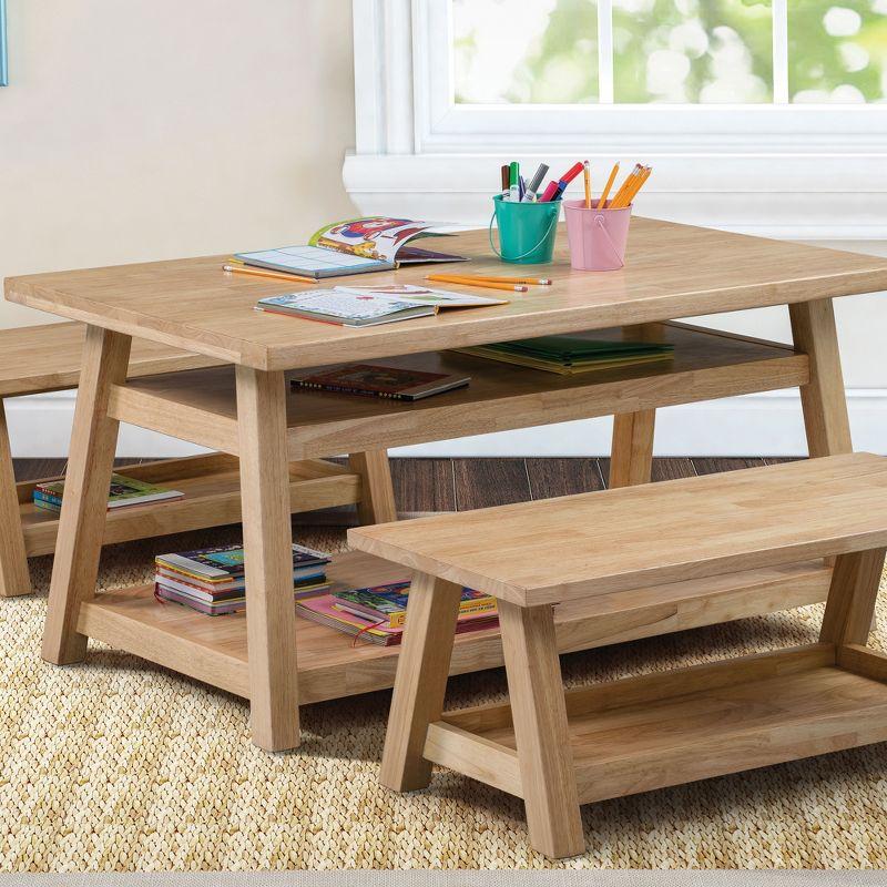 ECR4Kids ECR4Kids Sit n' Stash Rectangular Table, Classroom Storage, Natural