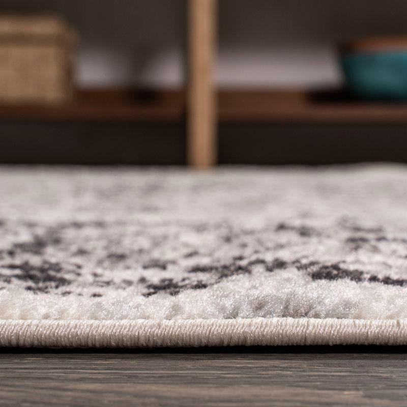 5'x8' Minori Filigree Medallion Area Rug, Dark Gray/Cream - JONATHAN Y