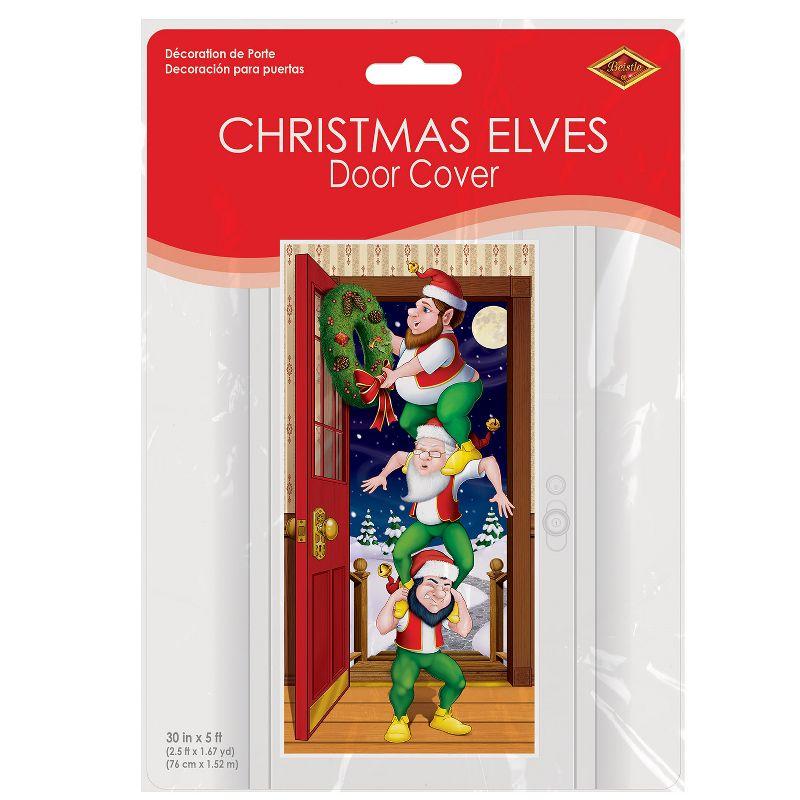 Beistle Christmas Elves Door Cover, 5' x 30", (2/Pkg) Multicolored