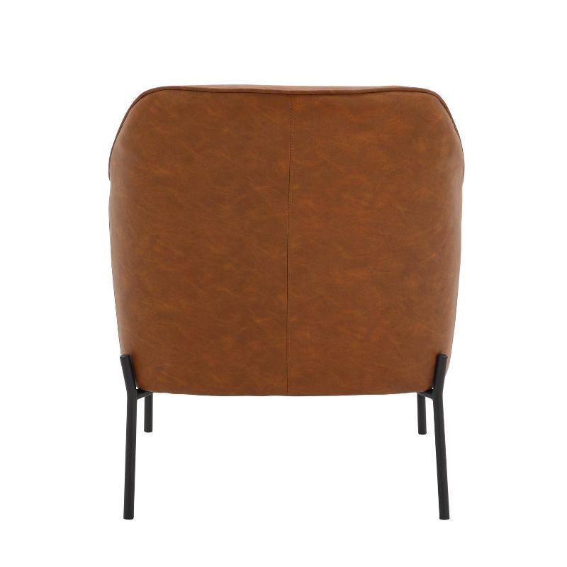 Daniella Contemporary Accent Chair: Faux Leather Bucket Seat, Metal Legs - LumiSource