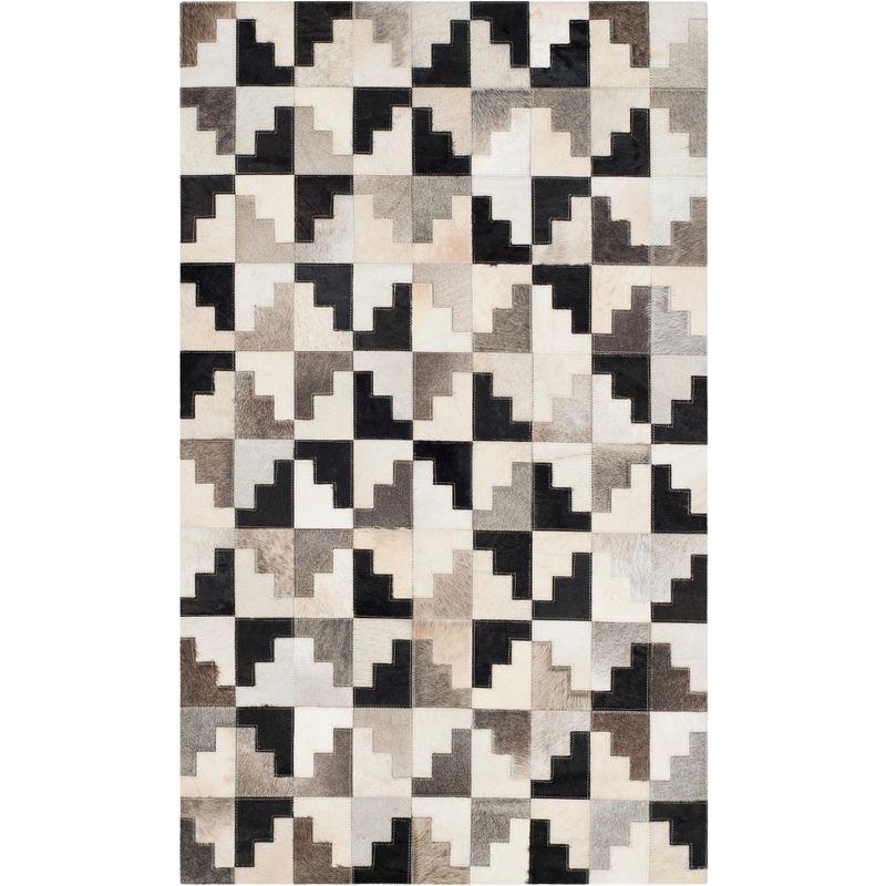 Studio Leather STL172 Hand Woven Area Rug - Ivory/Black - 3'x5' - Safavieh.