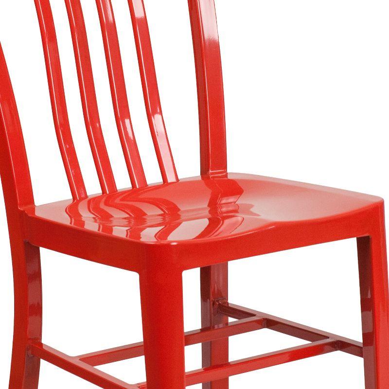 Stamford Red Steel Armless Indoor/Outdoor Dining Chair