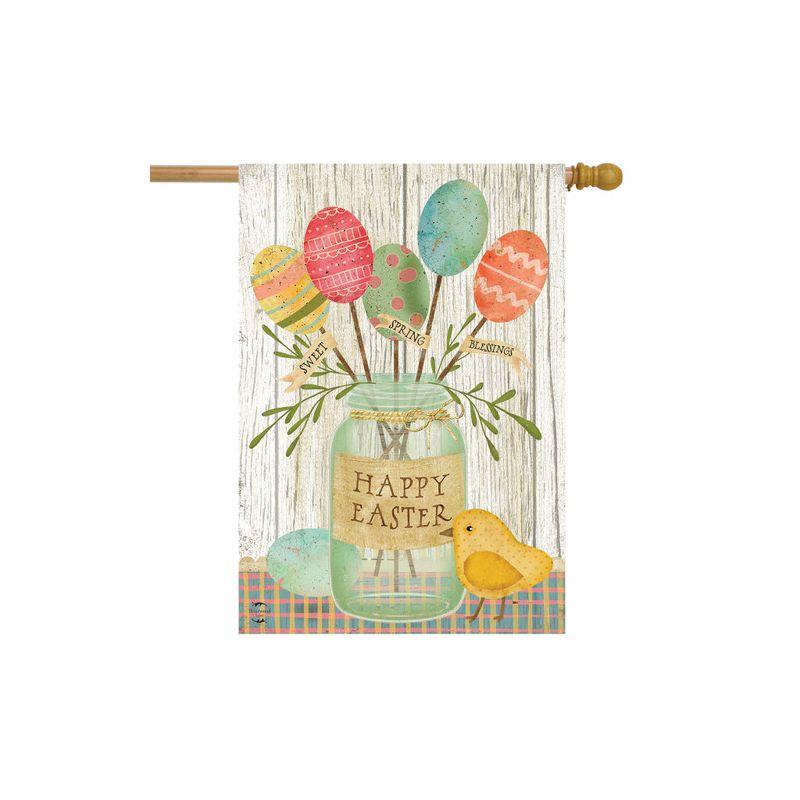 Spring Egg Bouquet Easter House Flag Primitive Chick 28" x 40" Briarwood Lane