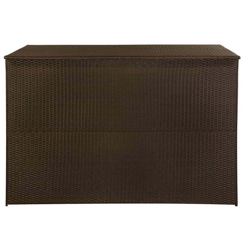 vidaXL Patio Storage Box Brown 59 in.x39.4 in.x39.4 in. Poly Rattan