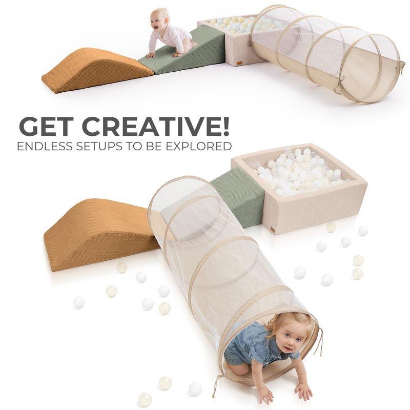 Fun Climbing Toy Set for Toddlers 1-3 - Includes Tunnel, Ball Pit & Climbing Blocks for Endless Indoor Fun - Safe Foam Play Gym for Babies/Kids