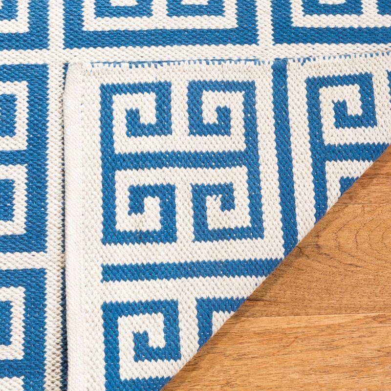 Coastal Charm Handwoven Blue & Ivory Cotton 6' Square Rug