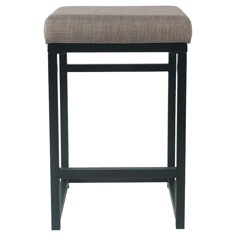 24" Open Back Metal Counter Height Barstool Dark Gray - HomePop: Kitchen Island Seating