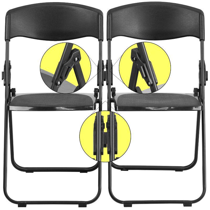 Flash Furniture 2 Pack HERCULES Series 500 lb. Capacity Heavy Duty Plastic Folding Chair with Built-in Ganging Brackets