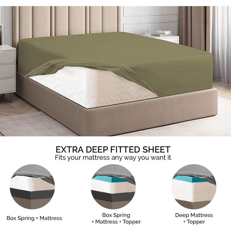 Microfiber Fitted Sheet 18" - 24" Inch Extra Deep Pocket - CGK Linens