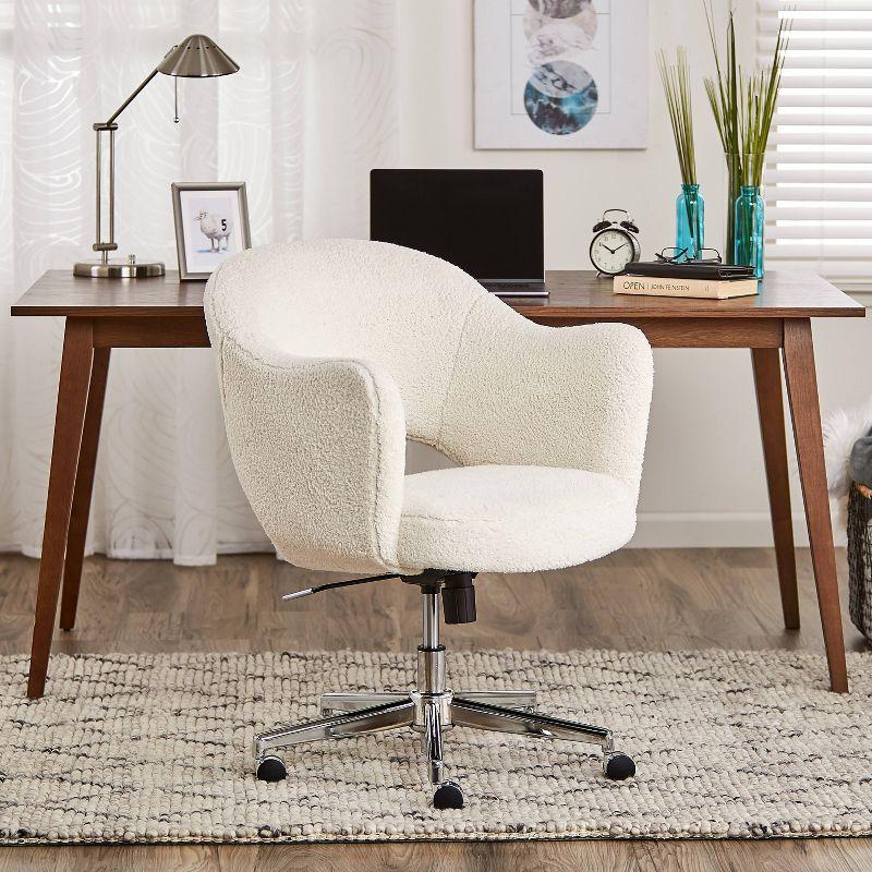 Serta Valetta Midcentury Modern Faux Fur Home Office Chair with Memory Foam Padding