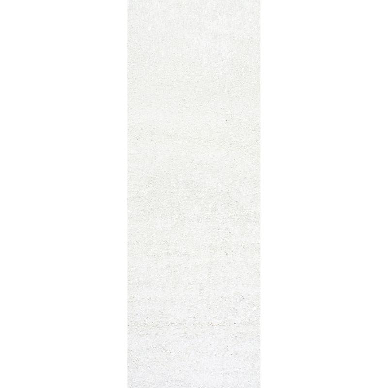 Nuloom Marleen Solid 2x6 Runner Shag Indoor Area Rug for Living Room Bedroom Dining Room Nursery Entryway Hallway, Off White