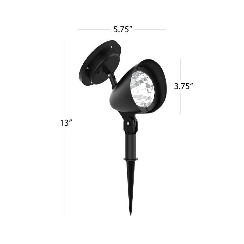 Nature Spring Solar Powered Lights LED Outdoor Stake Spotlight Fixture for Gardens, Pathways, and Patios - Set of 4, 13" x 5.75"