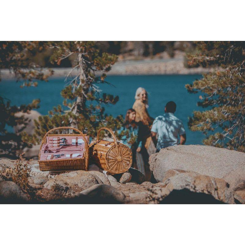 Barrel Wicker Picnic Basket with Picnic