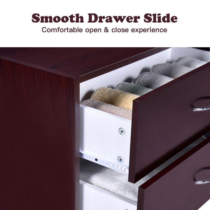 Costway 2 PCS 2-Drawer Dresser Horiztonal Organizer Wood End Table Nightstand