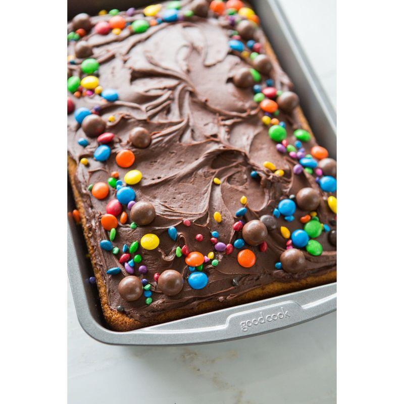 GoodCook 9"x13" Nonstick Steel Ready Rectangle Cake Pan Gray: Dishwasher-Safe Lasagna Baking Pan, Lifetime Warranty