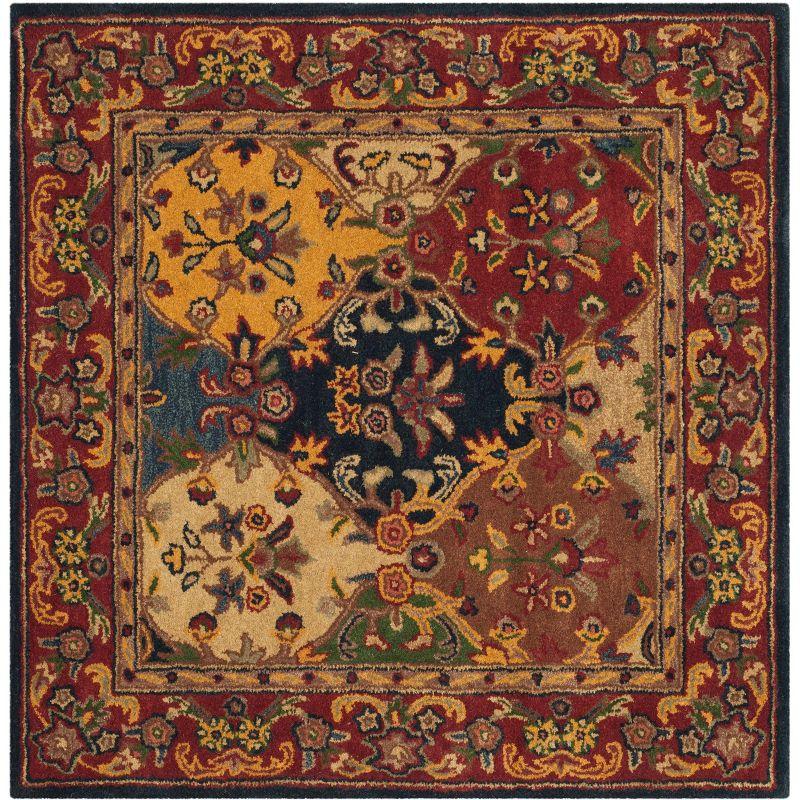 Heritage HG911 Hand Tufted Area Rug - Multi/Burgundy - 4'x4' - Safavieh.