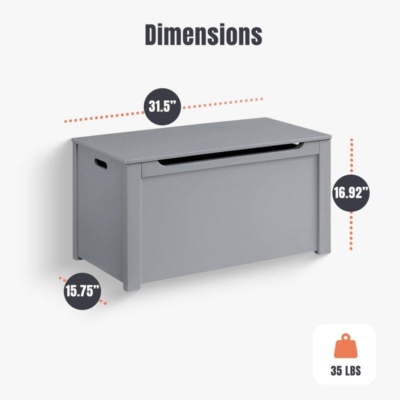 Sturdis Gray MDF Wooden Toy Box with Gloss Finish