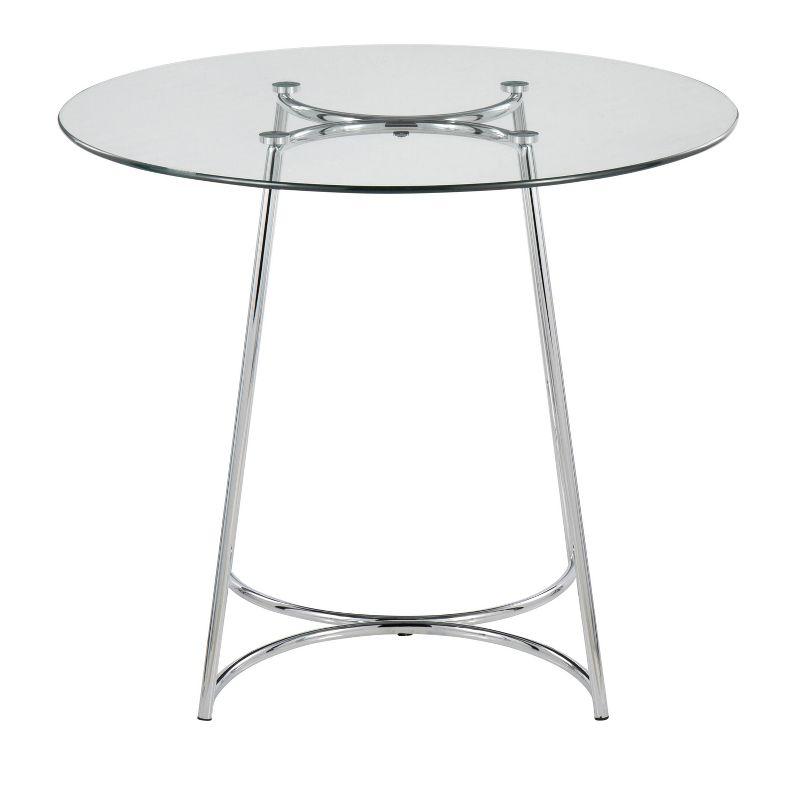 Contemporary 39" Round Glass Dining Table with Chrome Frame