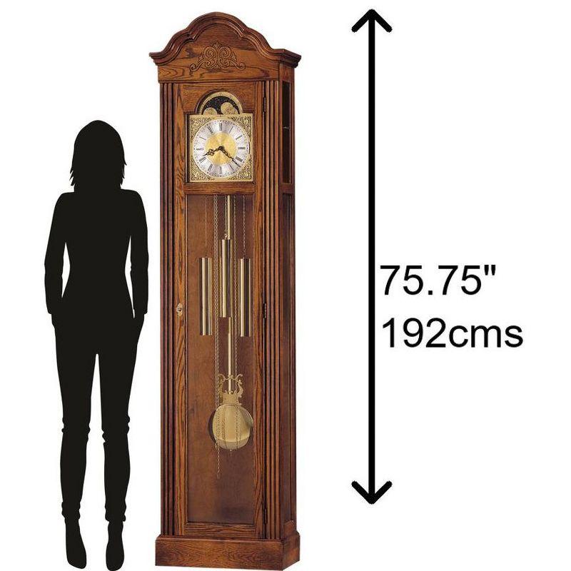 Ashley 75.75'' H Solid + Manufactured Wood Grandfather Clock with Adjustable Chime Volume