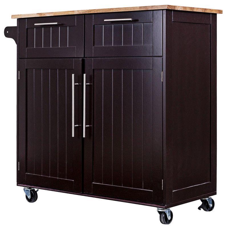 Costway Rolling Kitchen Cart Island Heavy Duty Storage Trolley Cabinet Utility