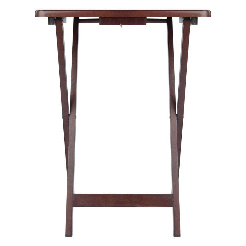 Winsome Set of 4 Single Snack Tables Walnut: Hardwood Frame, No Assembly, Spot Clean, 0.67" Top Thickness