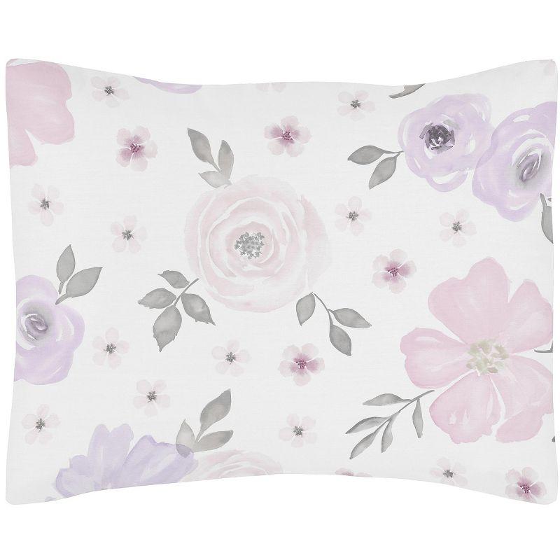 Watercolor Floral Polyester Zipper Sham