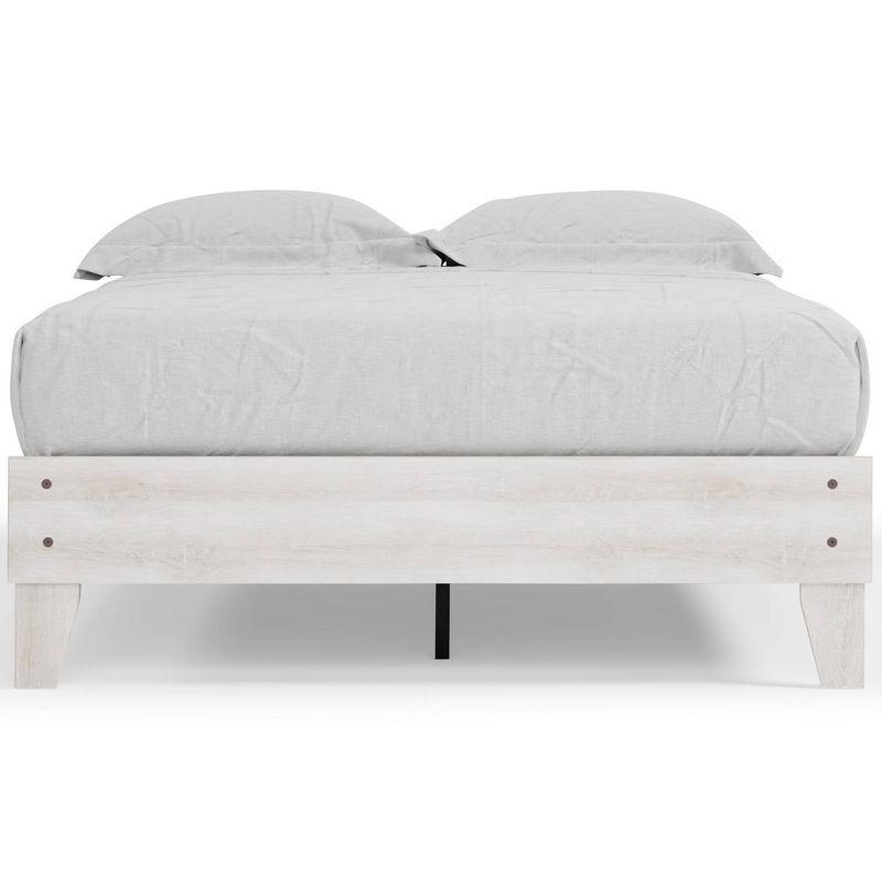 Full Shawburn Platform Bed Whitewash - Signature Design by Ashley: Chic Vintage Casual Style, No Box Spring Needed