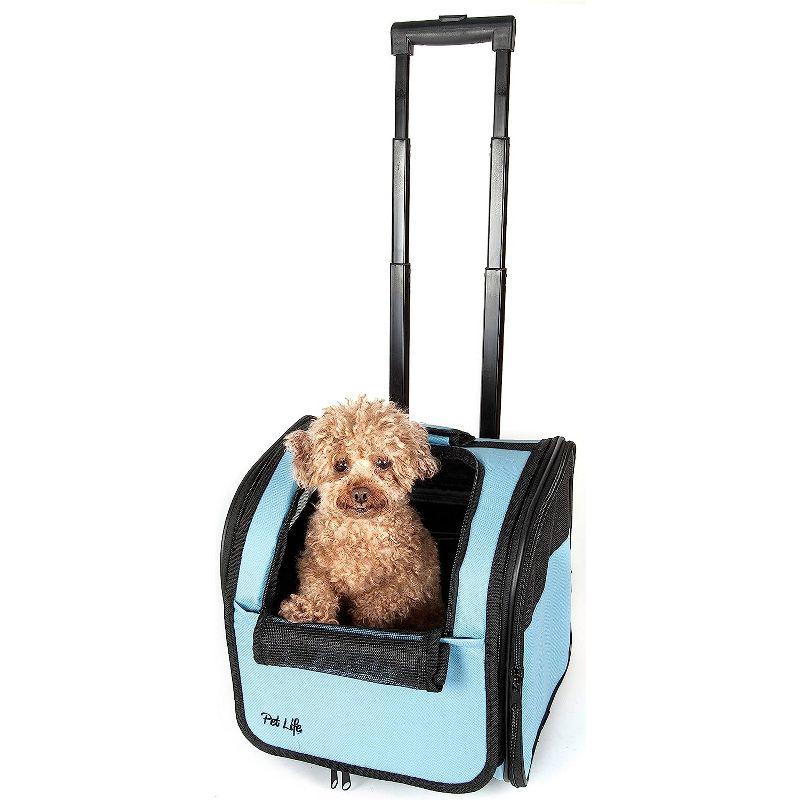 Blue Extra Small Soft Sided Rolling Pet Carrier