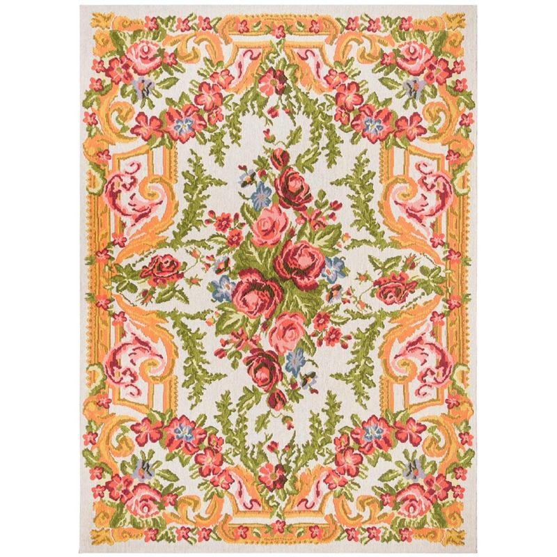 Ivory & Rose Vintage-Inspired 6' x 9' Flat Woven Cotton Blend Rug