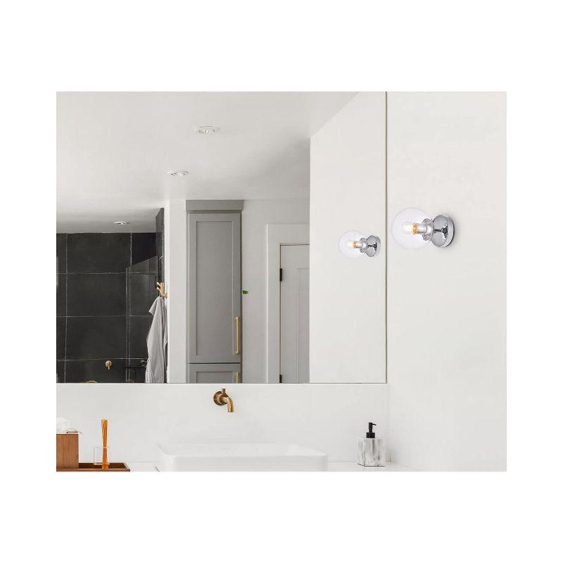 Elegant Lighting Mimi six inch dual flush mount and bath sconce in chrome with clear glass