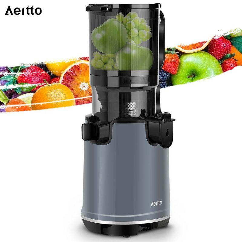 Aeitto Aeitto 250W Masticating Juicer, Cold Press with 5.3" Feed Chute & 1.7L Capacity, Easy to Clean, High Juice Yield