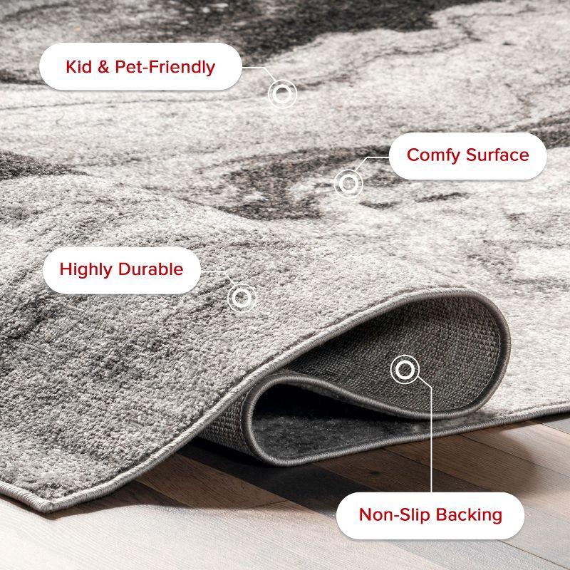 Nuloom Remona Abstract 5x8 Indoor Area Rug for Living Room Bedroom Dining Room Kitchen, Grey/Ivory