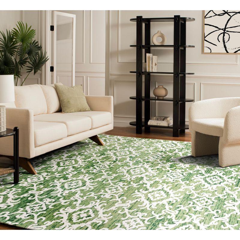 Blossom BLM104 Hand Tufted Indoor Area Rug - Green/Ivory - 8'x10' - Safavieh