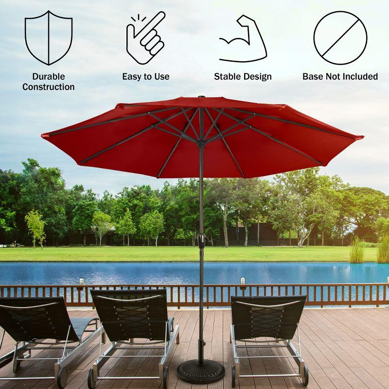 9FT Easy Crank Outdoor Umbrella with Vented Canopy - For Deck, Balcony, Porch, Backyard, or Pool by Nature Spring