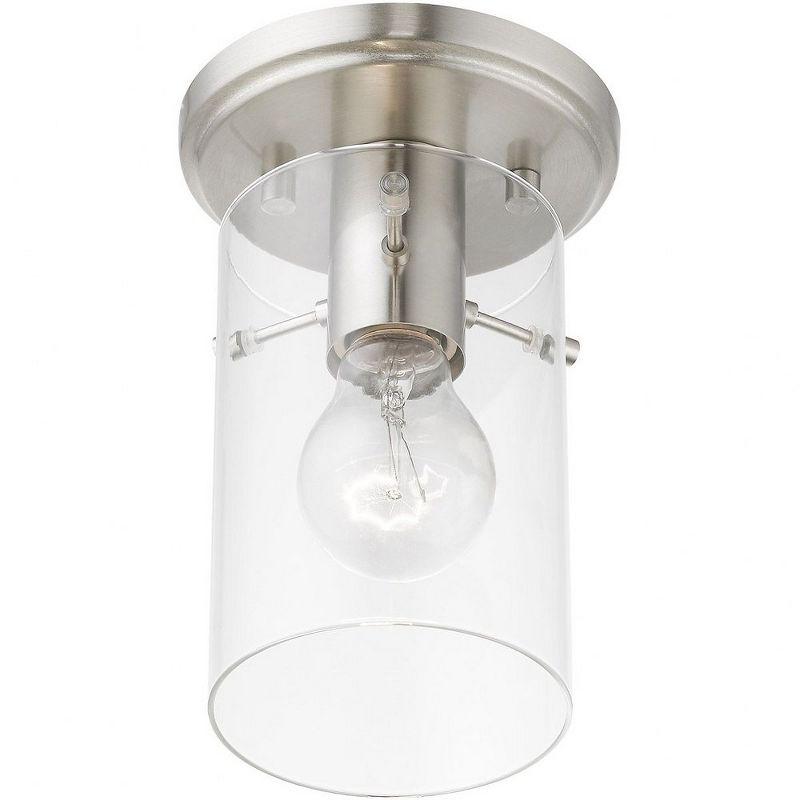 Munich Contemporary Brushed Nickel 1-Light Indoor/Outdoor Flush Mount