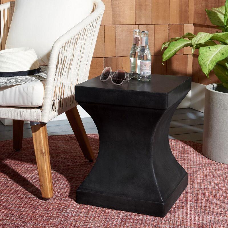 Curby Concrete Accent Stool - Black - Safavieh.