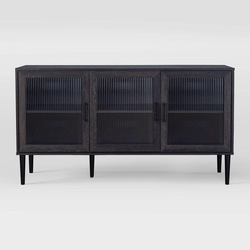 CorLiving Onyx 3 Door Sideboard Buffet Black