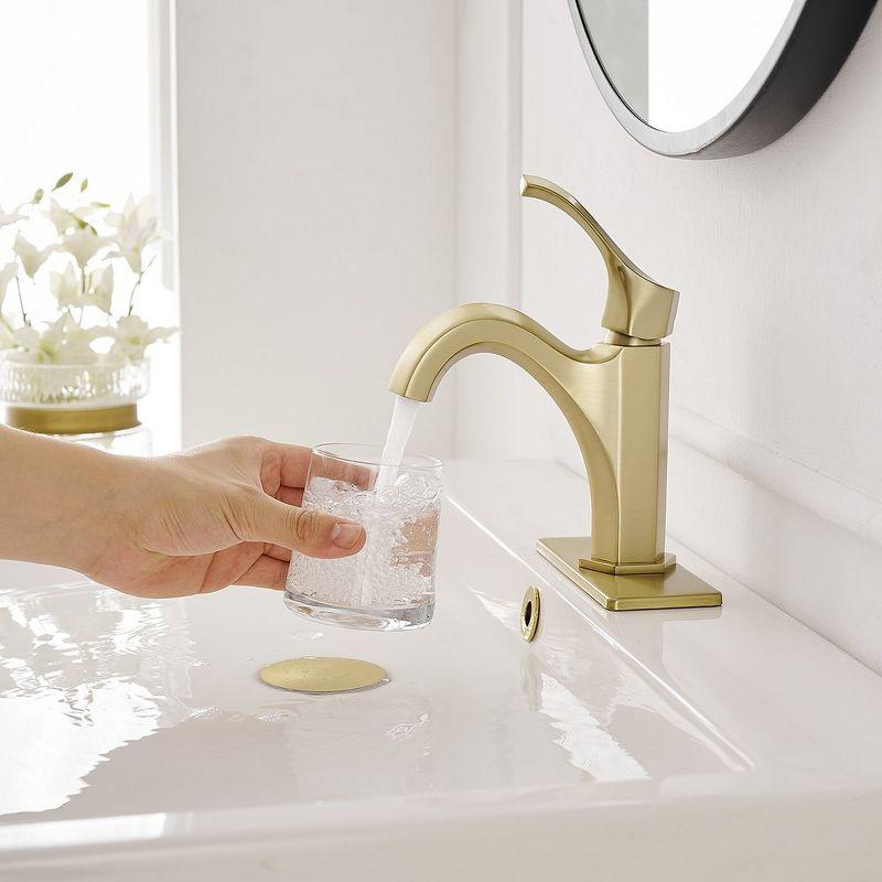 BWE Single-Handle Single-Hole Farmhouse Bathroom Faucet Bathroom Drip-Free Vanity RV Sink Faucet