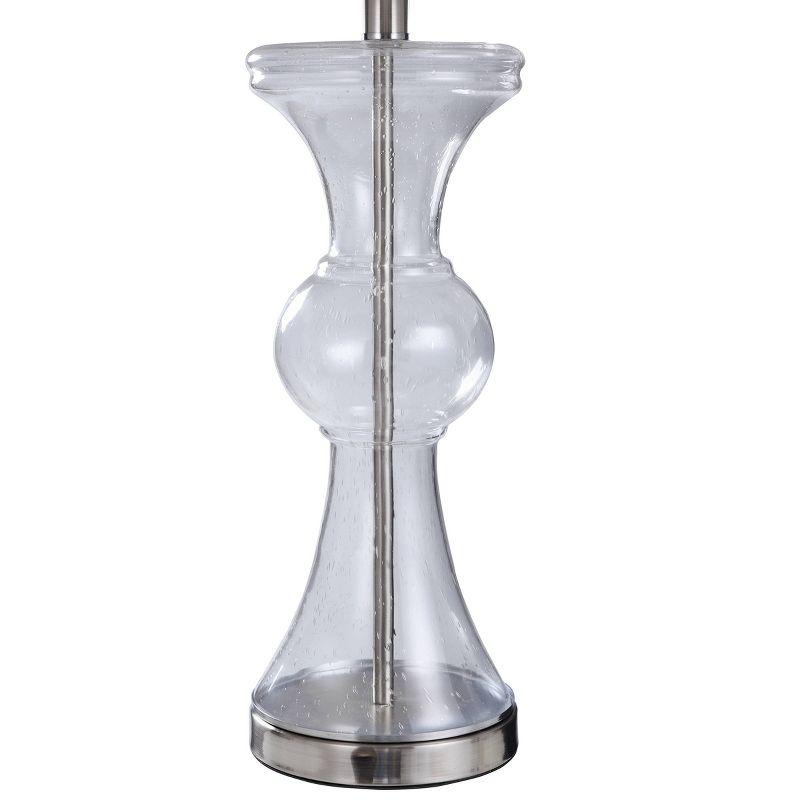 Clear Seeded Glass & Brushed Nickel Table Lamp - StyleCraft: No Assembly, UL Listed