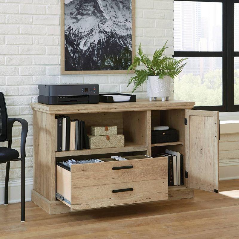 Small Mason Peak Credenza Storage Cabinet Prime Oak - Sauder: Adjustable, Scratch-Resistant Surface