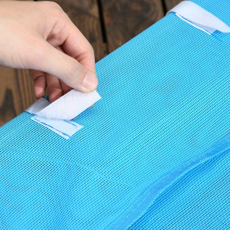 Outsunny Folding Chaise Lounge Pool Chairs, Set of 2 Outdoor Sun Tanning Chairs with Pillow, Five-Position Reclining Back for Beach, Blue