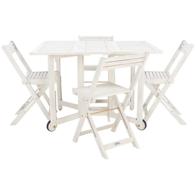 Arvin Table And 4 Chairs - Outdoor - PAT7001 - White - Safavieh