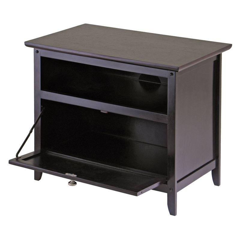 Zara TV Stand for TVs up to 32" Espresso 25" - Winsome: Media Console with Pull-Down Storage Door